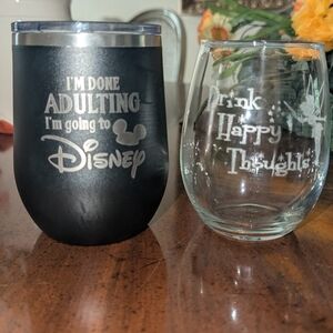 His & Hers Disney Wine Glass Set